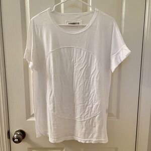 Humanoid White Circle Short Sleeve T-Shirt Cotton Women's Size Small